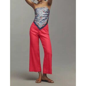 The Colette Linen Blend Crop Wide-Leg Pants by Maeve 32Tall